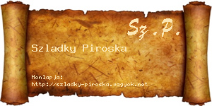 Szladky Piroska névjegykártya