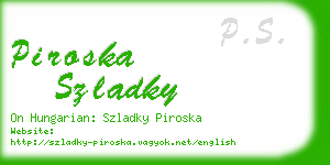 piroska szladky business card